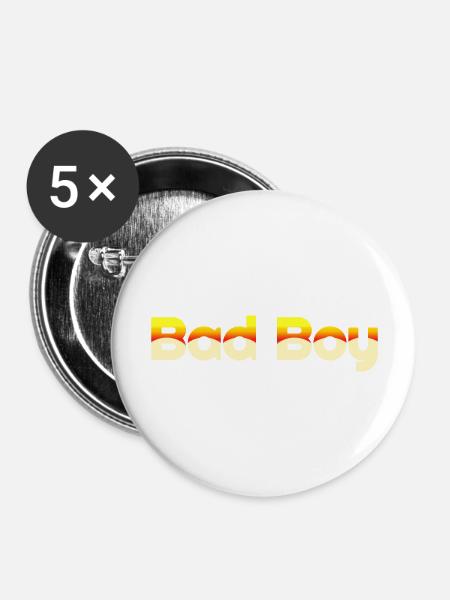 bad boy - Buttons large 2.2'' (5-pack) - white