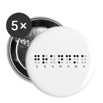 Grandma Braille Blindness Awareness Visually - Buttons large 2.2'' (5-pack) - white