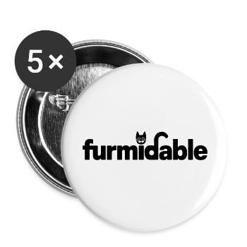 Furmidable Word With Cat Face and Tail Vector - Buttons large 2.2'' (5-pack) - white
