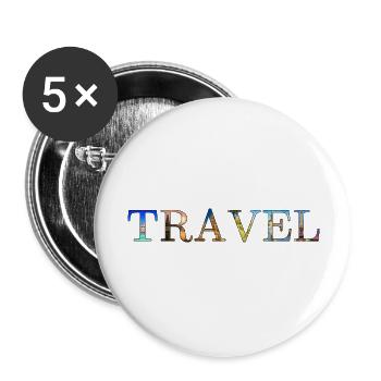 in love with travel, all around the world - Buttons large 2.2'' (5-pack) - white