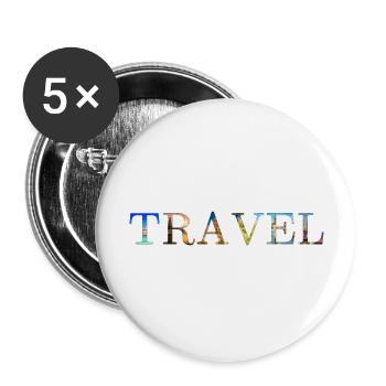 in love with travel, all around the world - Buttons large 2.2'' (5-pack) - white