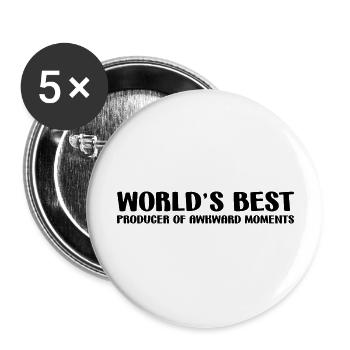 World s Best Producer Of Awkward Moments - Buttons large 2.2'' (5-pack) - white