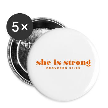 Strong Aesthetic Christian Clothing - Buttons large 2.2'' (5-pack) - white