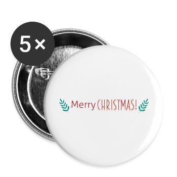 Merry Christmas - Buttons large 2.2'' (5-pack) - white