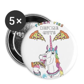 Pizza Pies Before Guys Unicorn Outline - Buttons large 2.2'' (5-pack) - white
