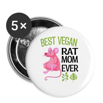 Vegan rats - Buttons large 2.2'' (5-pack) - white