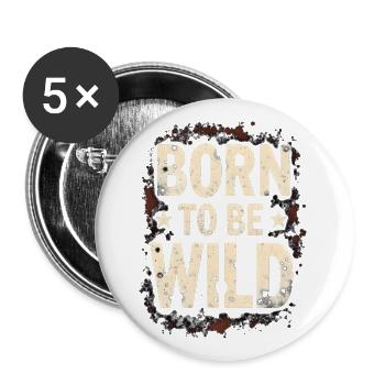 Rugged Style: Distressed Lettering Shirt - Buttons large 2.2'' (5-pack) - white