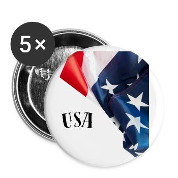 Stars and Stripes Draped Flag Graphic - Buttons large 2.2'' (5-pack) - white