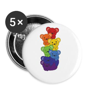 Rainbow Mouse Cute Colorful Mouse For Kids - Buttons large 2.2'' (5-pack) - white