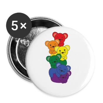 Rainbow Mouse Cute Colorful Mouse For Kids - Buttons large 2.2'' (5-pack) - white