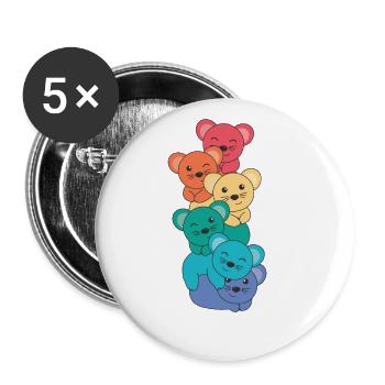 Rainbow Mouse Cute Colorful Mouse For Kids - Buttons large 2.2'' (5-pack) - white