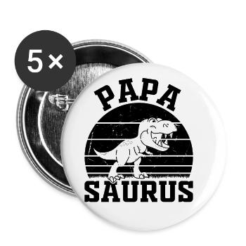 Papa Saurus Papa Dino - Papasaurus - Buttons large 2.2'' (5-pack) - white