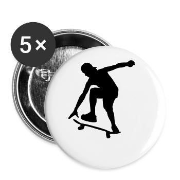 skater silhouette - Buttons large 2.2'' (5-pack) - white