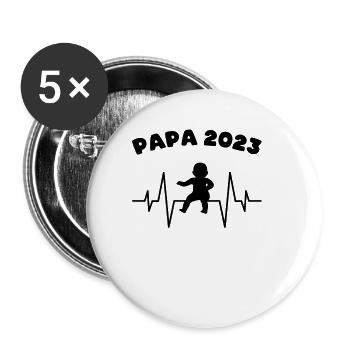 papa 2023 - Buttons large 2.2'' (5-pack) - white