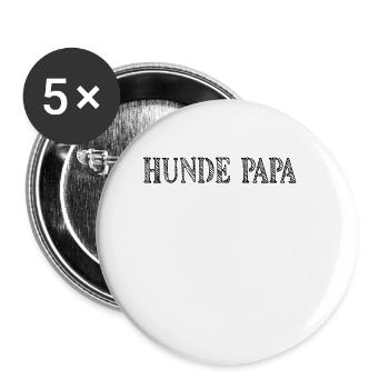 hunde papa - Buttons large 2.2'' (5-pack) - white