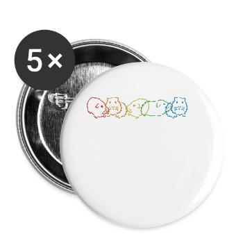 Guinea Pig LGBT Rainbow Cavy Caviidae Long Hair - Buttons large 2.2'' (5-pack) - white