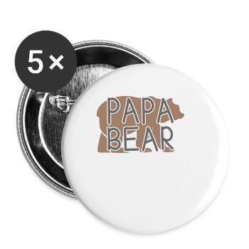 papa bear - Buttons large 2.2'' (5-pack) - white
