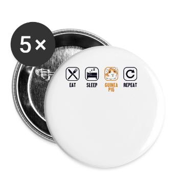 Eat Sleep Guinea Pig Repeat Cavy Caviidae Guinea - Buttons large 2.2'' (5-pack) - white