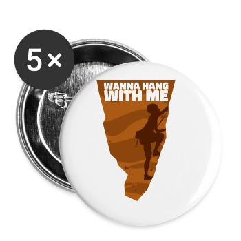Wanna Hang With Me Outdoor Speed Sport Free - Buttons large 2.2'' (5-pack) - white