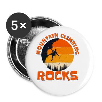 Mountain Climbing Rocks Alpine Outdoor Speed - Buttons large 2.2'' (5-pack) - white
