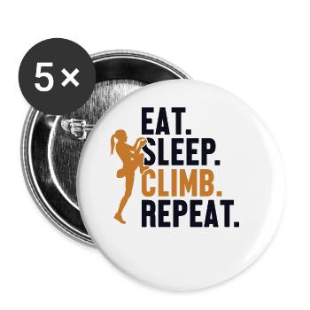 Eat Sleep Climb Repeat Bouldering Sport Free - Buttons large 2.2'' (5-pack) - white