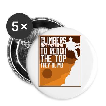 Climbers Don't Take Steps Sport Free Alpine - Buttons large 2.2'' (5-pack) - white