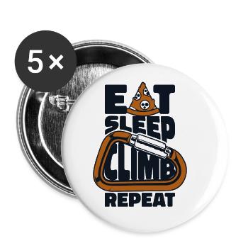 Eat Sleep Climb Repeat Sport Free Alpine Climber - Buttons large 2.2'' (5-pack) - white