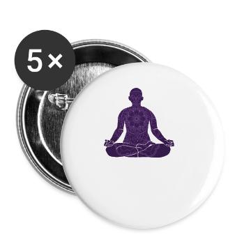 Kundalini Ashtanga Hatha Asanas Yogi Yoga - Buttons large 2.2'' (5-pack) - white