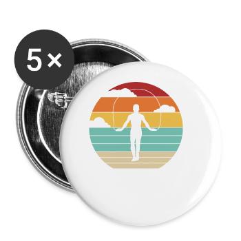 Retro Jumping Speed Skipping Professional Jump - Buttons large 2.2'' (5-pack) - white