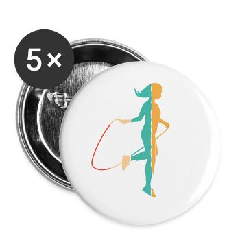 Retro Jumping Speed Skipping Professional Jump - Buttons large 2.2'' (5-pack) - white