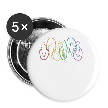 Rope Jumping LGBT Rainbow Skipping Jumping Speed - Buttons large 2.2'' (5-pack) - white