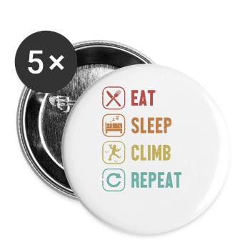 Eat Sleep Climb Repeat Bouldering Indoor Speed - Buttons large 2.2'' (5-pack) - white