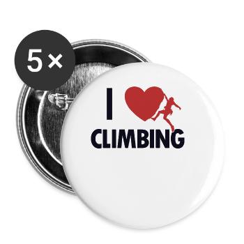 I love Climbing Sport Free Alpine Outdoor Speed - Buttons large 2.2'' (5-pack) - white