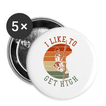 I Like To Get High Alpine Outdoor Speed Sport - Buttons large 2.2'' (5-pack) - white