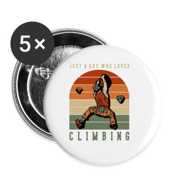 Just a Guy who Loves Climbing Bouldering Sport - Buttons large 2.2'' (5-pack) - white
