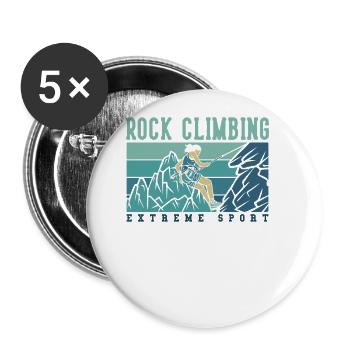 Rock Climbing Extreme Sport Sport Free Alpine - Buttons large 2.2'' (5-pack) - white