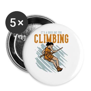 Good Day for Climbing Outdoor Speed Sport Free - Buttons large 2.2'' (5-pack) - white