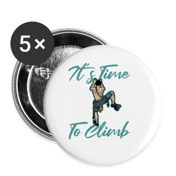 It's Time to Climb Sport Free Alpine Outdoor - Buttons large 2.2'' (5-pack) - white