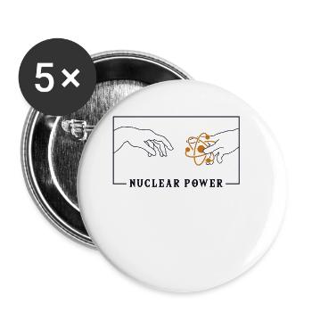 mic Michelangelo Creation of Adam Nuclear Power - Buttons large 2.2'' (5-pack) - white