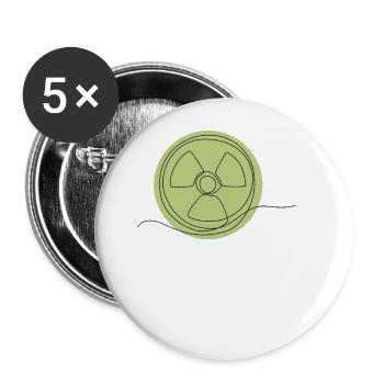 Lineart Energy Uranium Nuclear Power Plant - Buttons large 2.2'' (5-pack) - white