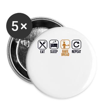Eat Sleep Bake Bread Repeat Bread Dough Lover - Buttons large 2.2'' (5-pack) - white