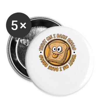 Trust Me I Bake Bread Bread Maker Bread Dough - Buttons large 2.2'' (5-pack) - white