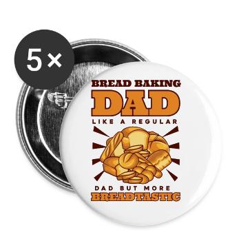 Bread Baking Dad More Breadtastic Bread Dough - Buttons large 2.2'' (5-pack) - white