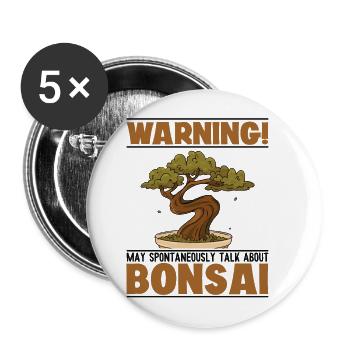 May Spontaneously Talk About Bonsai Penjing Bonsai - Buttons large 2.2'' (5-pack) - white