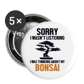 Was Thinking About My Bonsai Indoor Bonsai - Buttons large 2.2'' (5-pack) - white