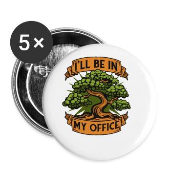 I'll Be In My Office Indoor Bonsai Bonsai Pots - Buttons large 2.2'' (5-pack) - white