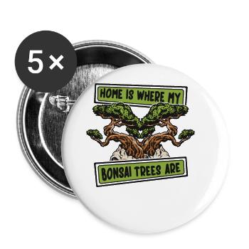 Home Is Where My Bonsai Trees Are Penjing Bonsai - Buttons large 2.2'' (5-pack) - white