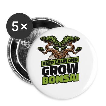 Keep Calm And Grow Bonsai Bonsai Pots Penjing - Buttons large 2.2'' (5-pack) - white