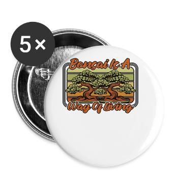 Bonsai Is A Way Of Living Penjing Indoor Bonsai - Buttons large 2.2'' (5-pack) - white