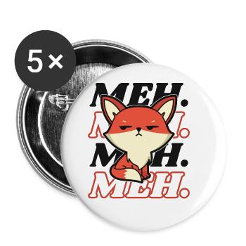 Meh Caninae Red Fox Canidae Fox Lover Fox - Buttons large 2.2'' (5-pack) - white
